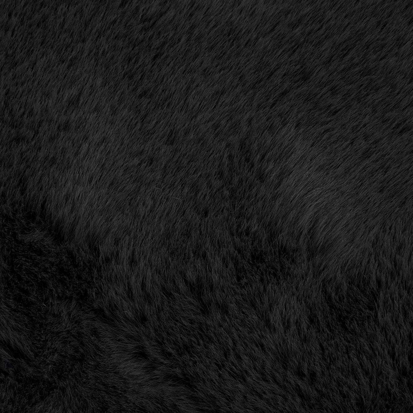 Faux Fur Rabbit Rug Olite Black 100 x 200 cm Polyester