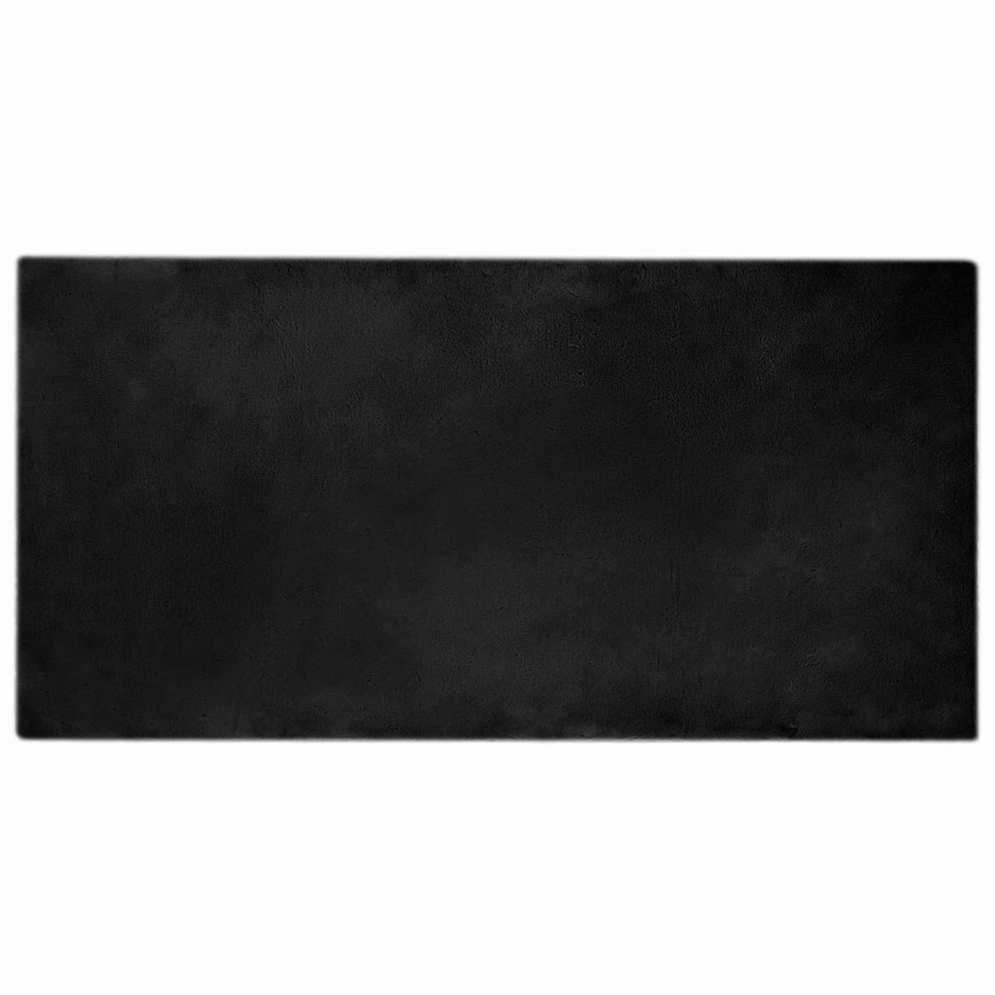 Faux Fur Rabbit Rug Olite Black 100 x 200 cm Polyester