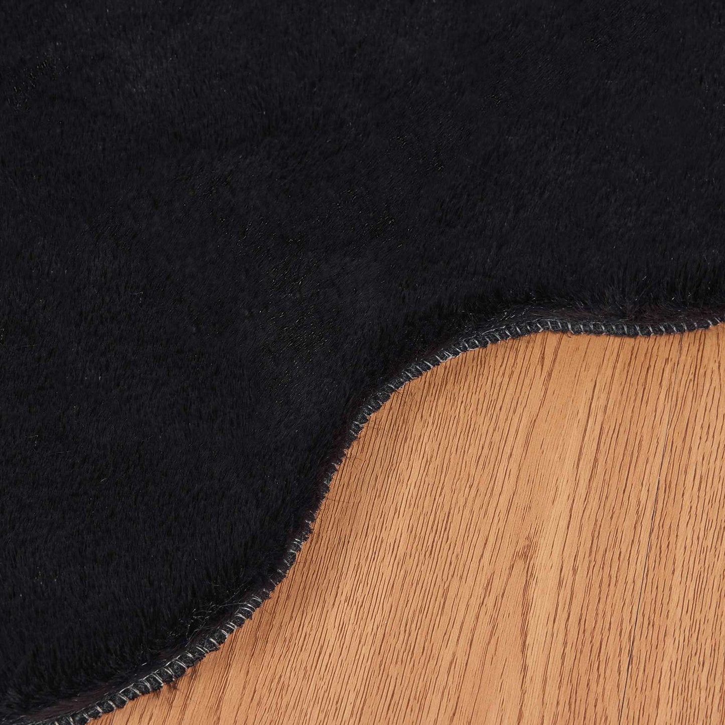 Tapis Lapin en Fausse Fourrure Olite Noir 60 x 90 cm Polyester