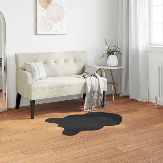 Kunstfell Hasen Teppich Olite Schwarz 80 x 120 cm Polyester