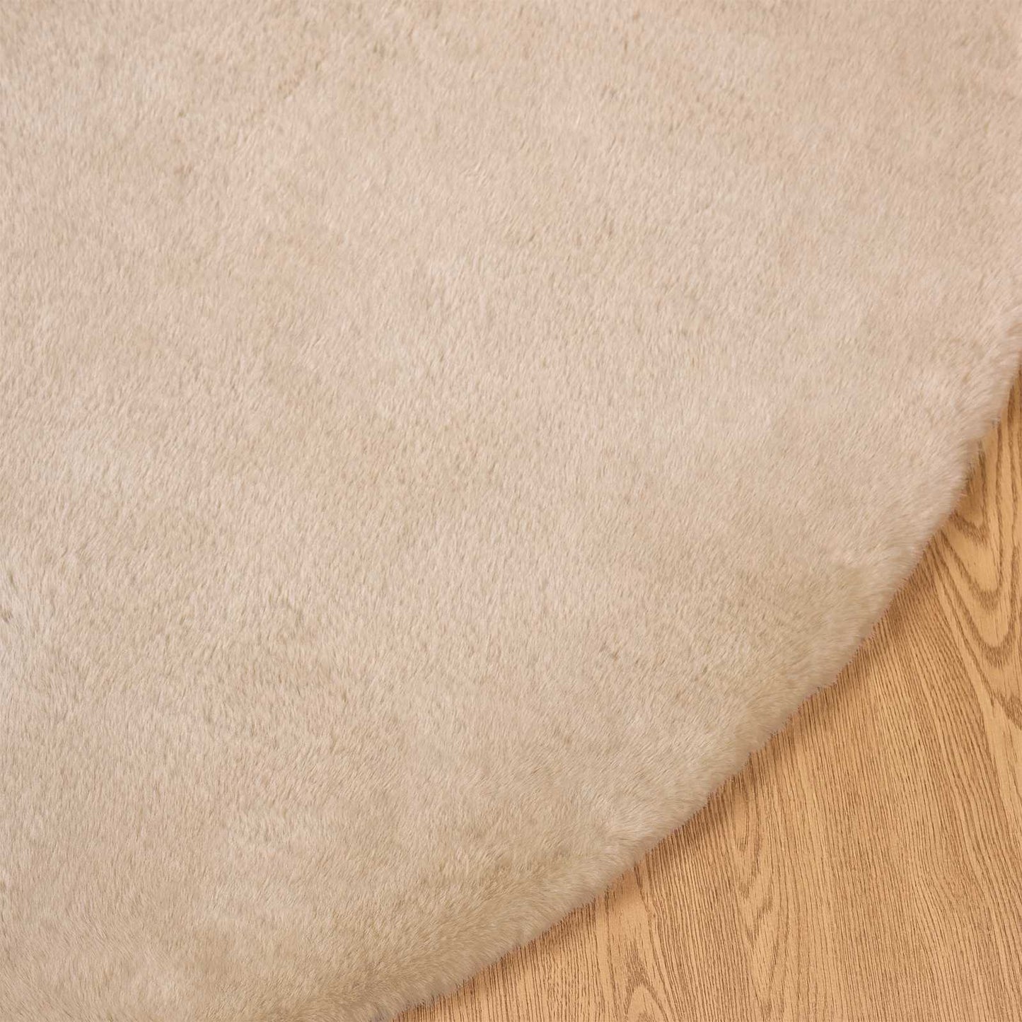 Kunstfell Hasen Teppich Olite Taupe Ø 80 cm Polyester