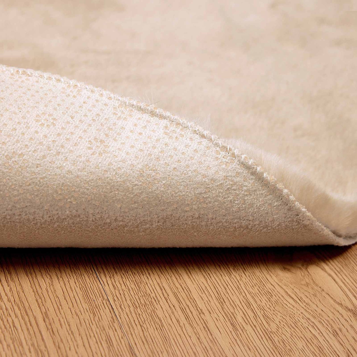 Kunstfell Hasen Teppich Olite Taupe Ø 80 cm Polyester