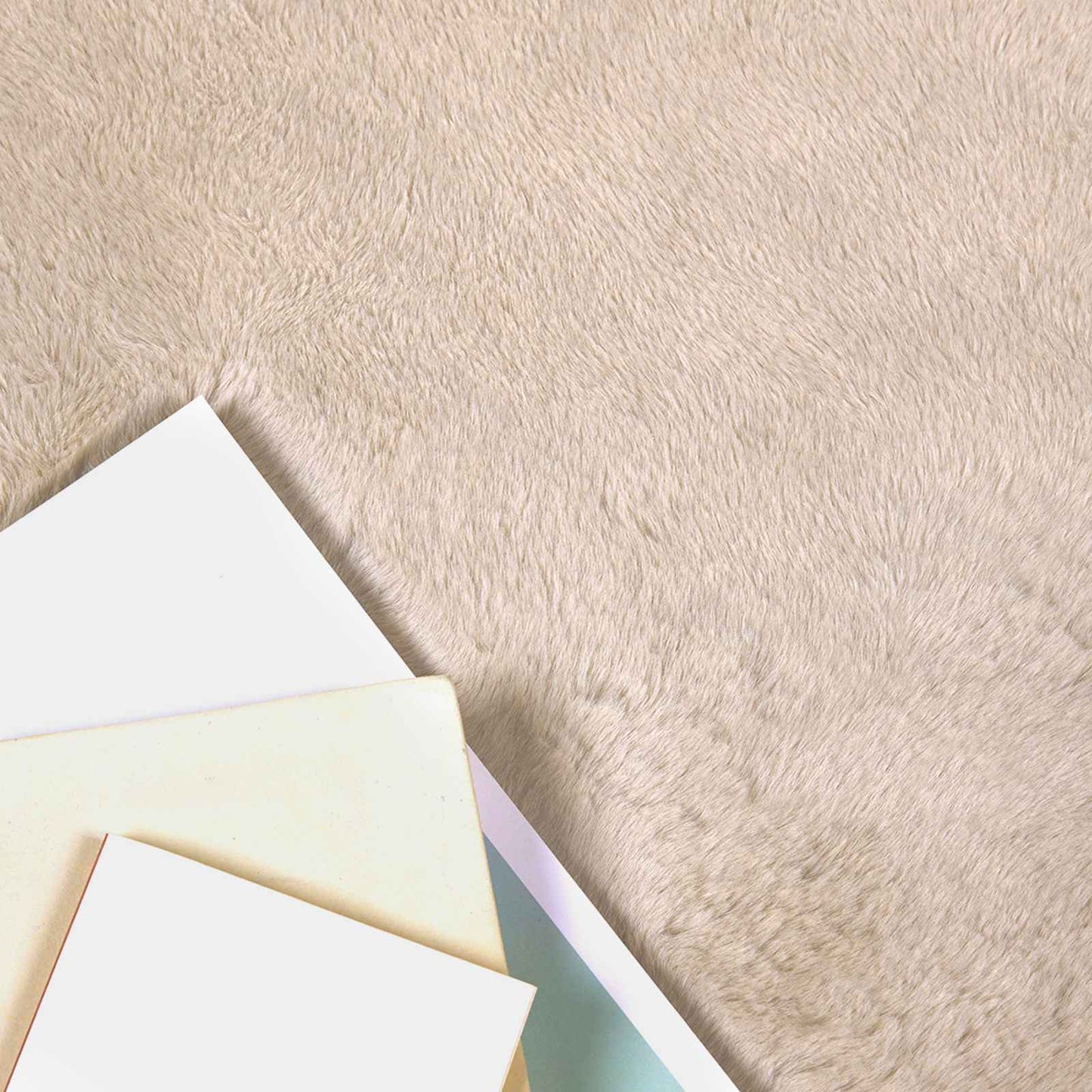 Kunstfell Hasen Teppich Olite Taupe Ø 80 cm Polyester