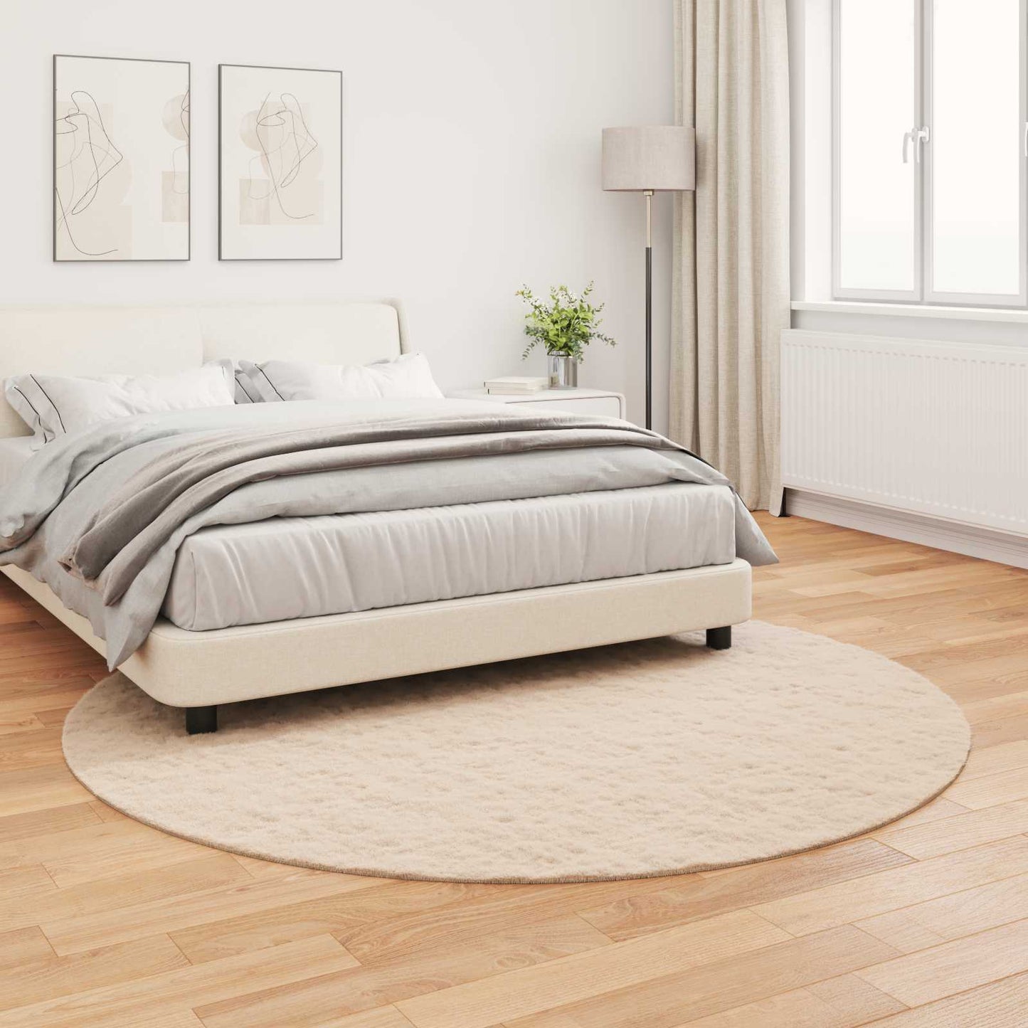 Tapis en fausse fourrure de lapin Olite Taupe Ø 200 cm Polyester