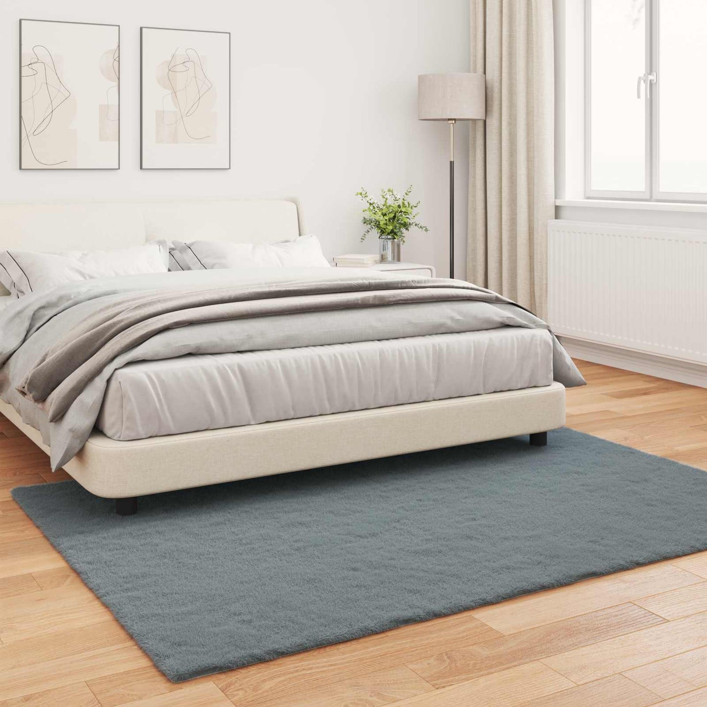 Faux Fur Bunny Rug Olite Anthracite 120 x 170 cm Polyester