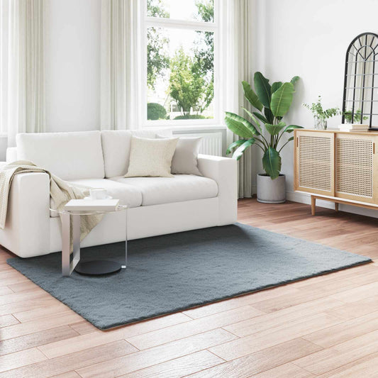 Faux Fur Bunny Rug Olite Anthracite 140 x 200 cm Polyester