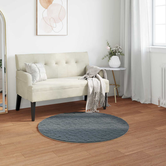 Kunstfell Hasen Teppich Olite Anthrazit Ø 100 cm Polyester