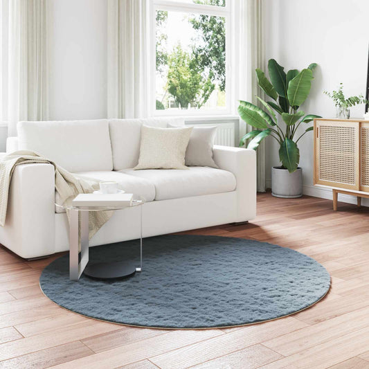 Faux Fur Rabbit Rug Olite Anthracite Ø 160 cm Polyester