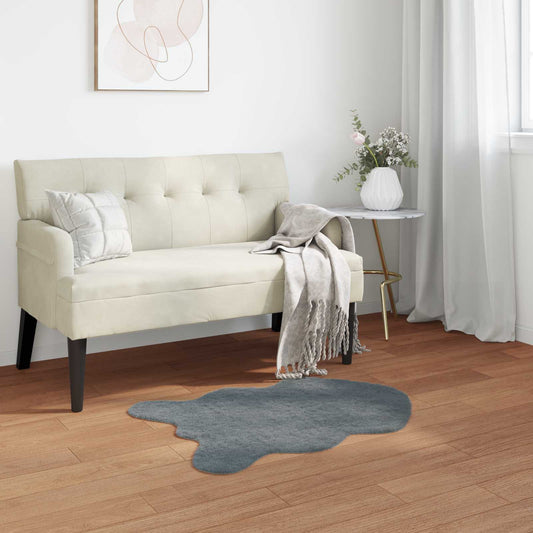 Kunstfell Hasen Teppich Olite Anthrazit 60 x 90 cm Polyester