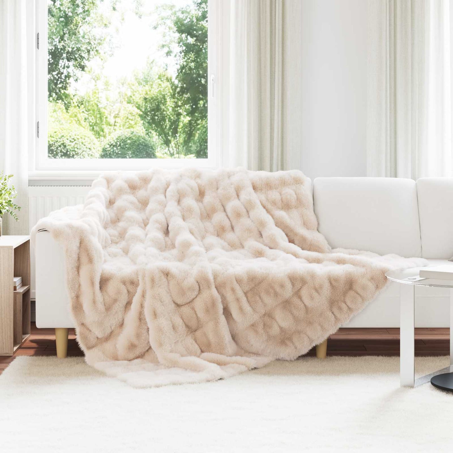 Kunstfell Kaninchenfell Decke Olite 4 pcs Beige 220 x 240 cm