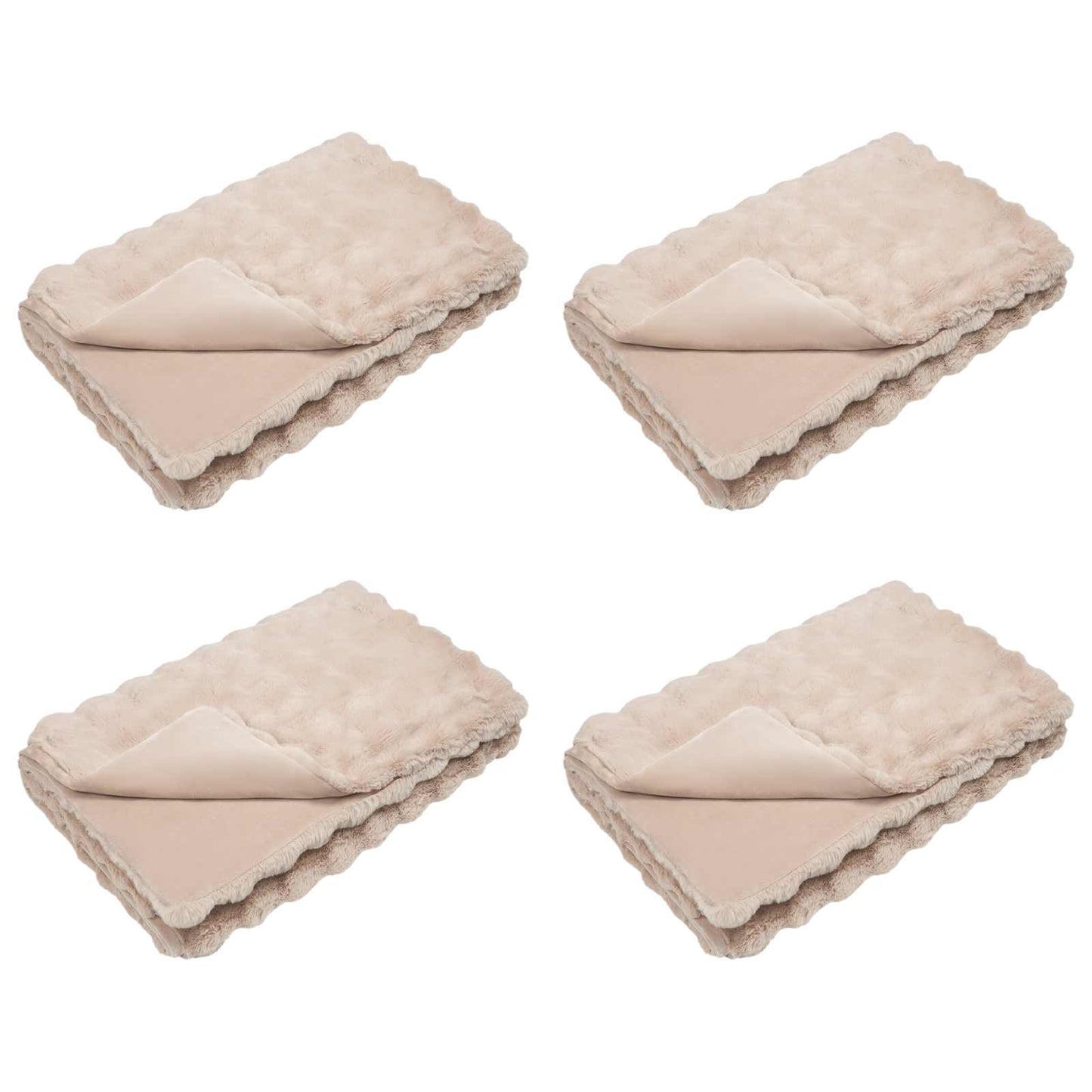 Kunstfell Kaninchenfell Decke Olite 4 pcs Beige 220 x 240 cm