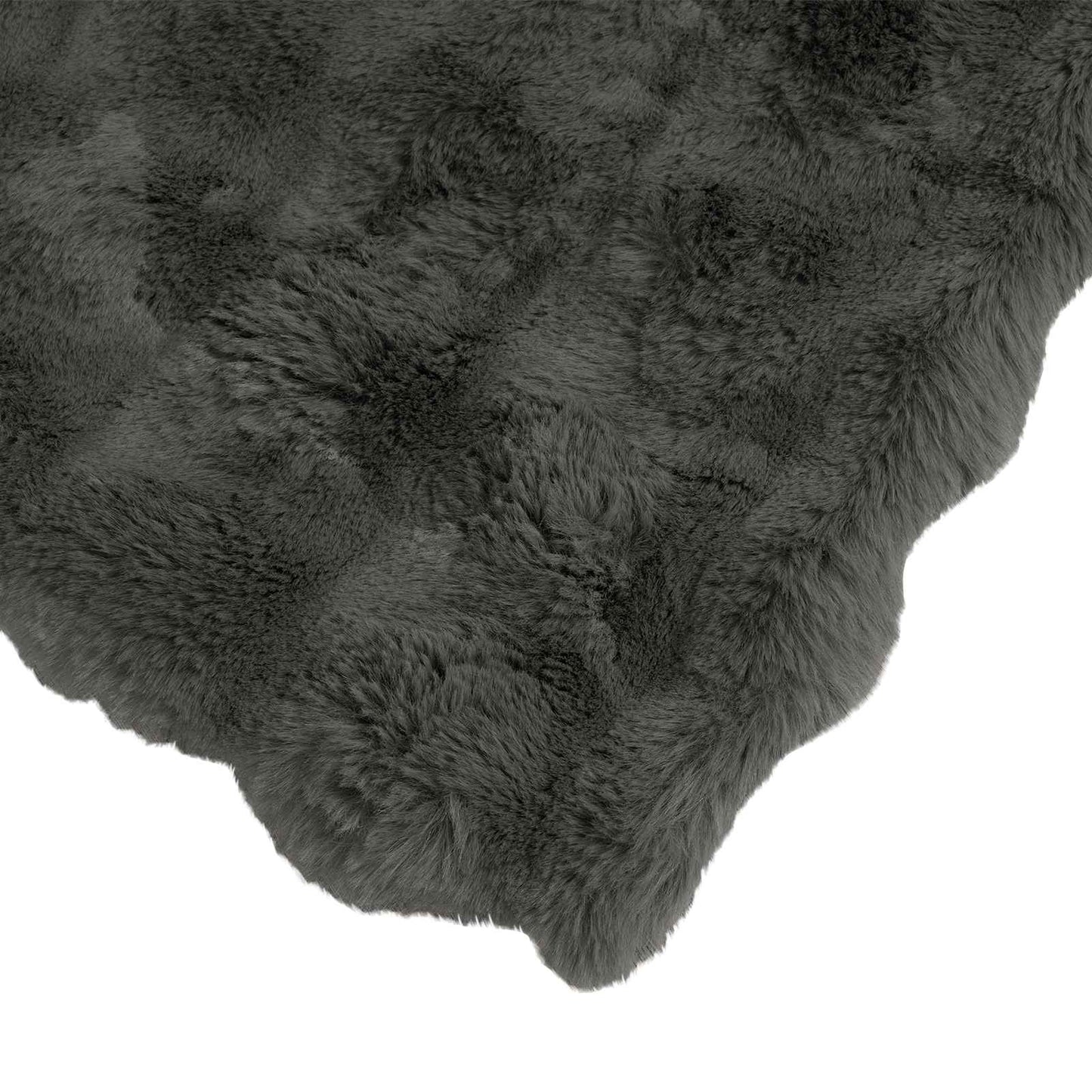 Kunstfell Kaninchenfell Decke Olite Dunkelgrau 130 x 150 cm