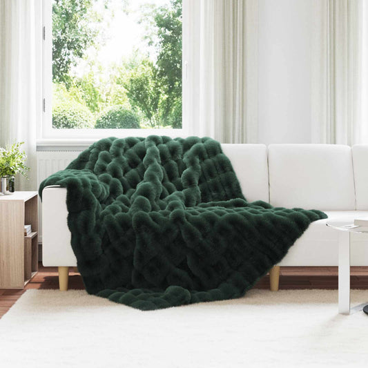 Kunstfell Kaninchenfell Decke Olite 4 pcs Dunkelgrün Polyester