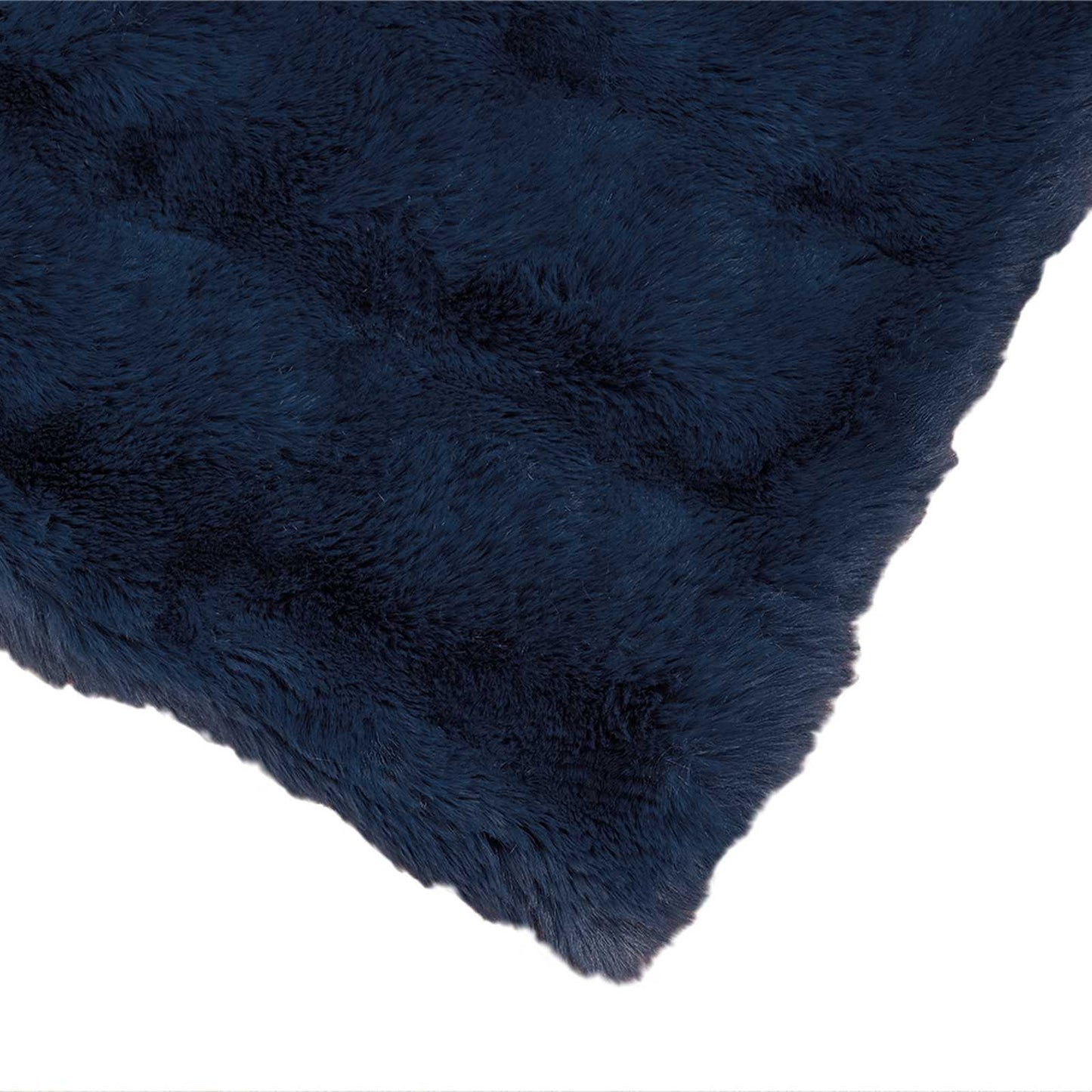 Faux Fur Rabbit Fur Blanket Olite 4 pcs Navy Polyester