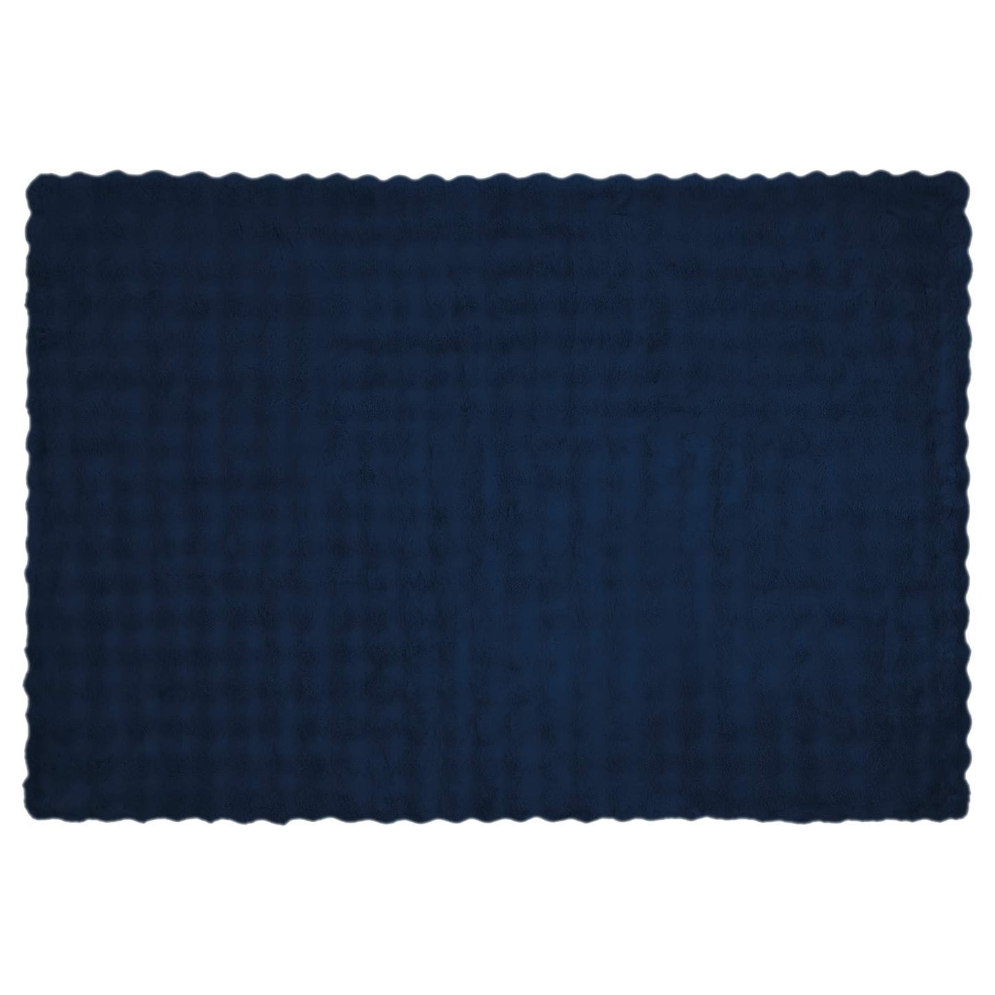 Faux Fur Rabbit Fur Blanket Olite 4 pcs Navy Polyester