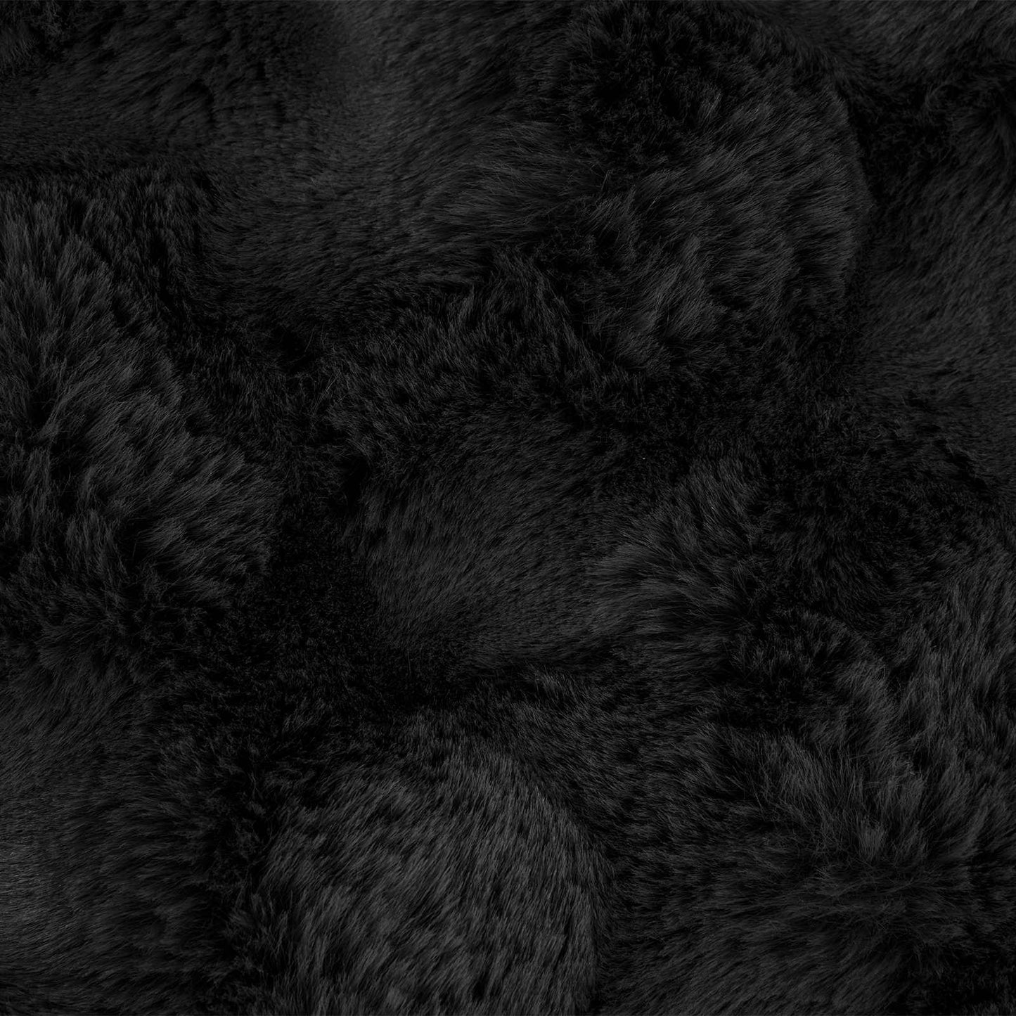 Kunstfell Kaninchenfell Decke Olite Schwarz 240 x 270 cm