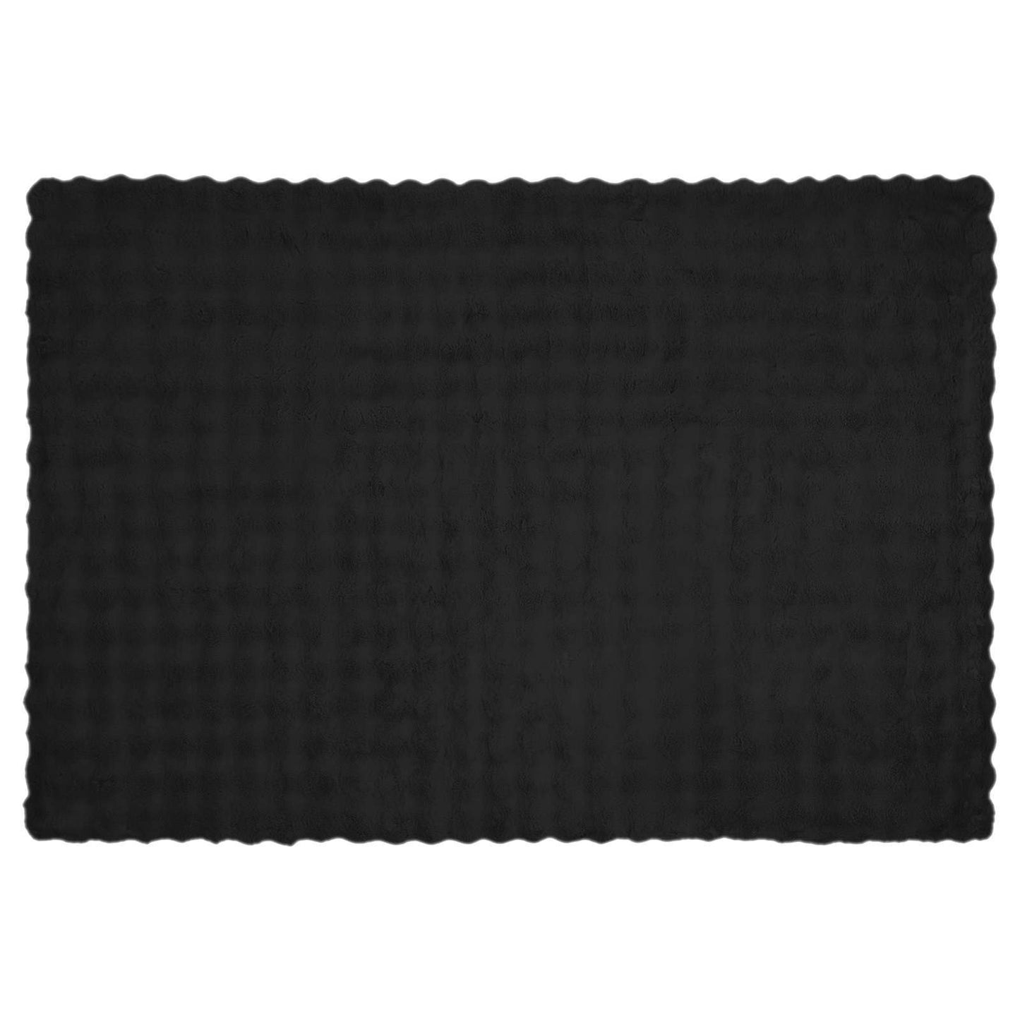 Couverture en fausse fourrure de lapin Olite 4 pièces Noir 150 x 220 cm