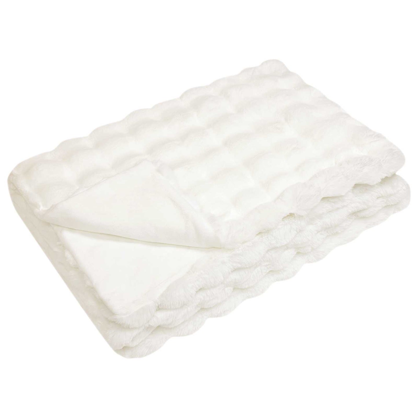 Kunstfell Kaninchenfell Decke Olite 4 pcs Weiß 240 x 270 cm