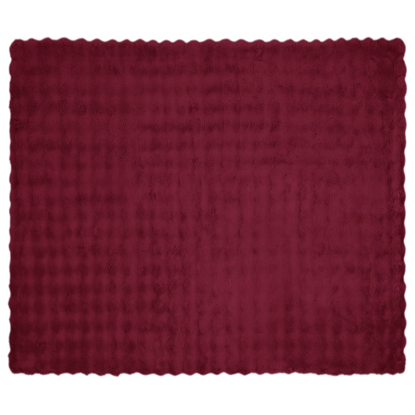 Kunstfell Kaninchenfell Decke Olite Bordeauxrot 240 x 270 cm