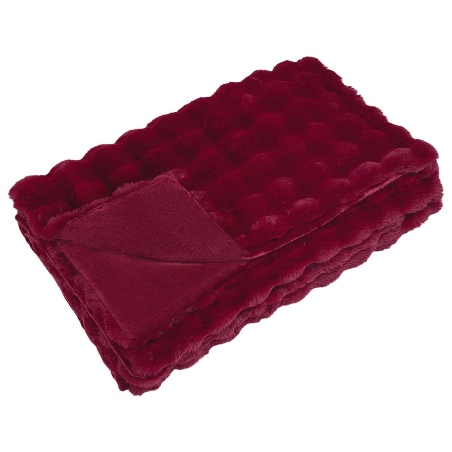 Kunstfell Kaninchenfell Decke Olite 4 pcs Bordeauxrot Polyester
