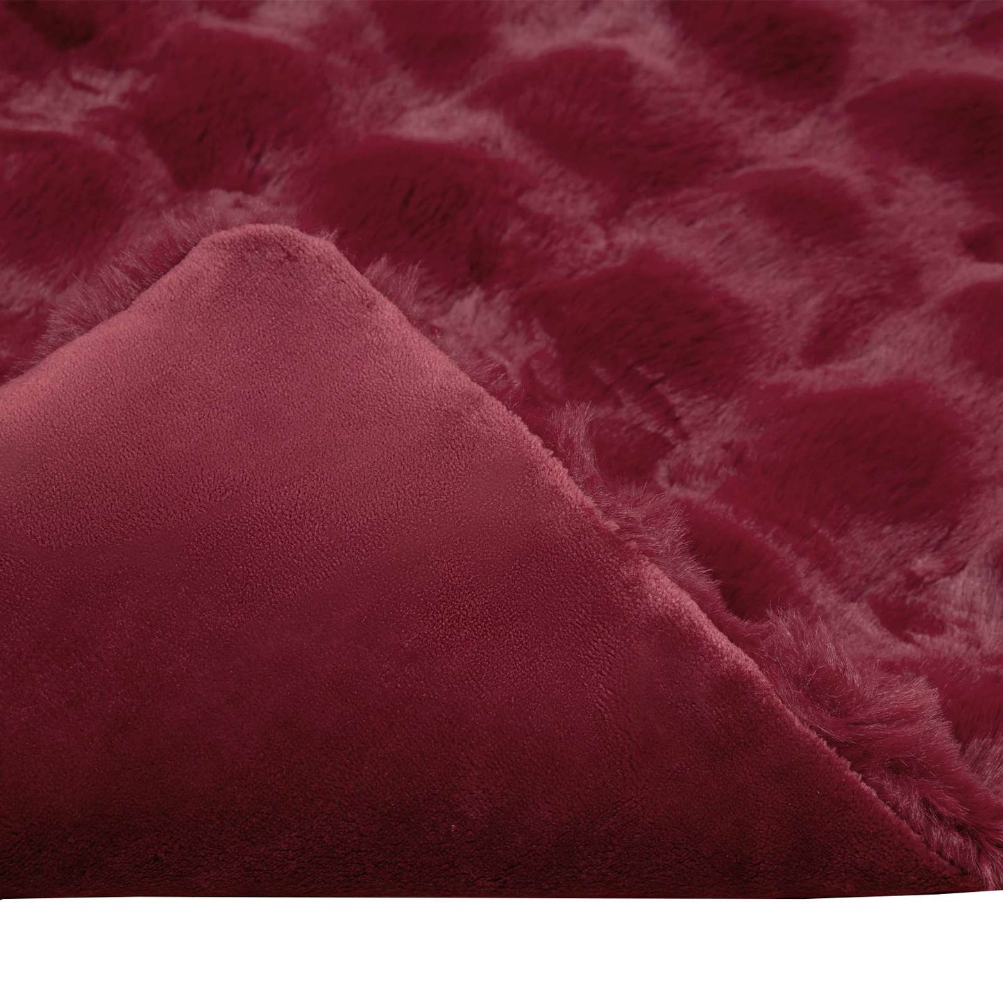 Kunstfell Kaninchenfell Decke Olite 4 pcs Bordeauxrot Polyester