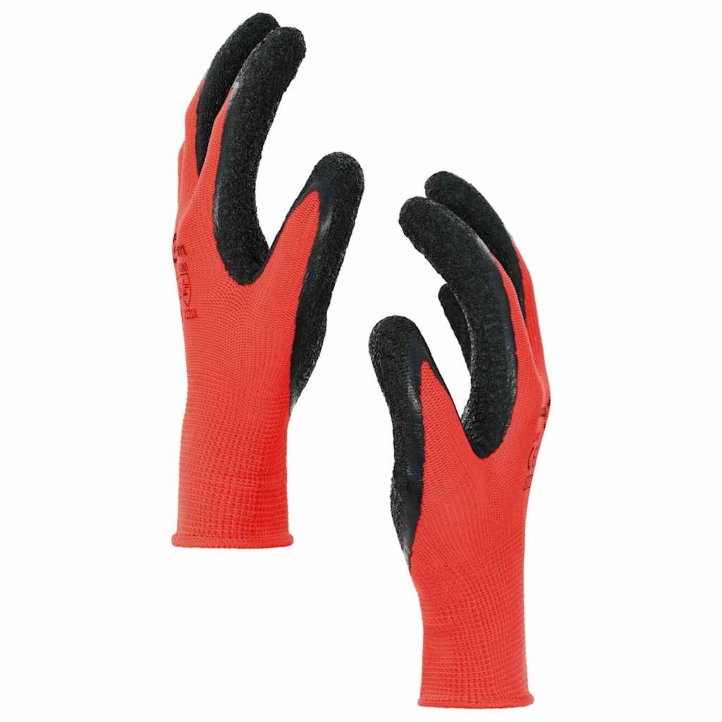 Arbeitshandschuhe 24 pcs Rot und Schwarz 7 / S Latexbeschichtung
