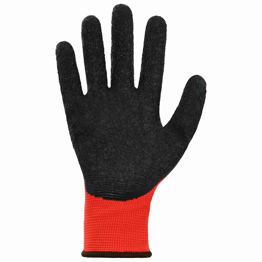 Arbeitshandschuhe 12 pcs Rot und Schwarz 8 / m Latexbeschichtung