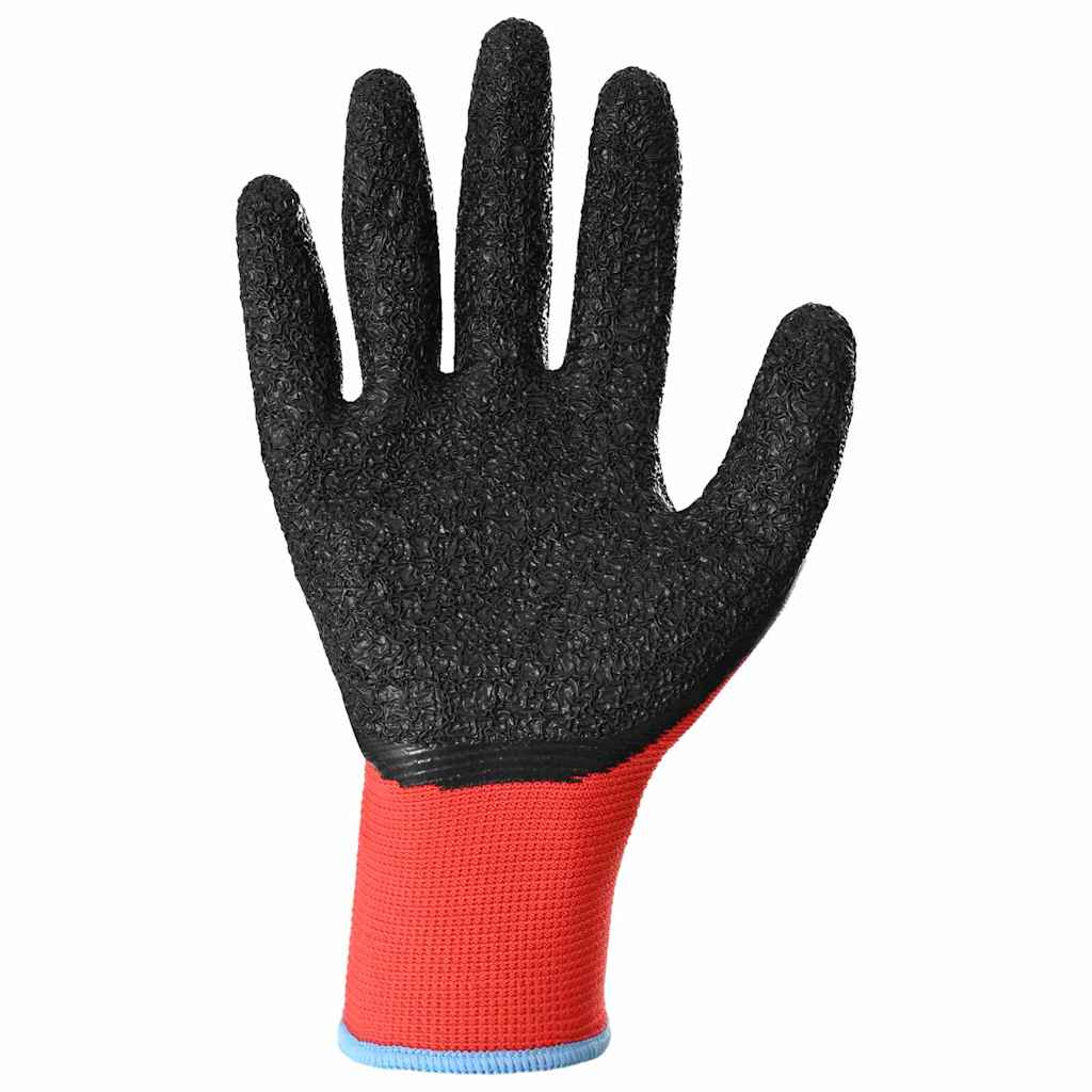 Arbeitshandschuhe 12 pcs Rot und Schwarz 9 / l Latexbeschichtung
