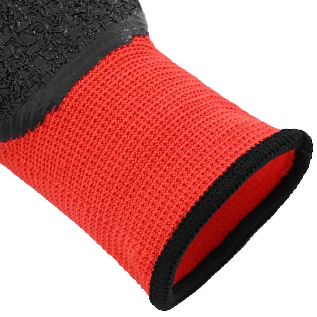 Arbeitshandschuhe 24 pcs Rot und Schwarz 10 / XL