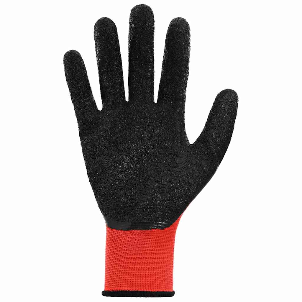 Arbeitshandschuhe 24 pcs Rot und Schwarz 10 / XL