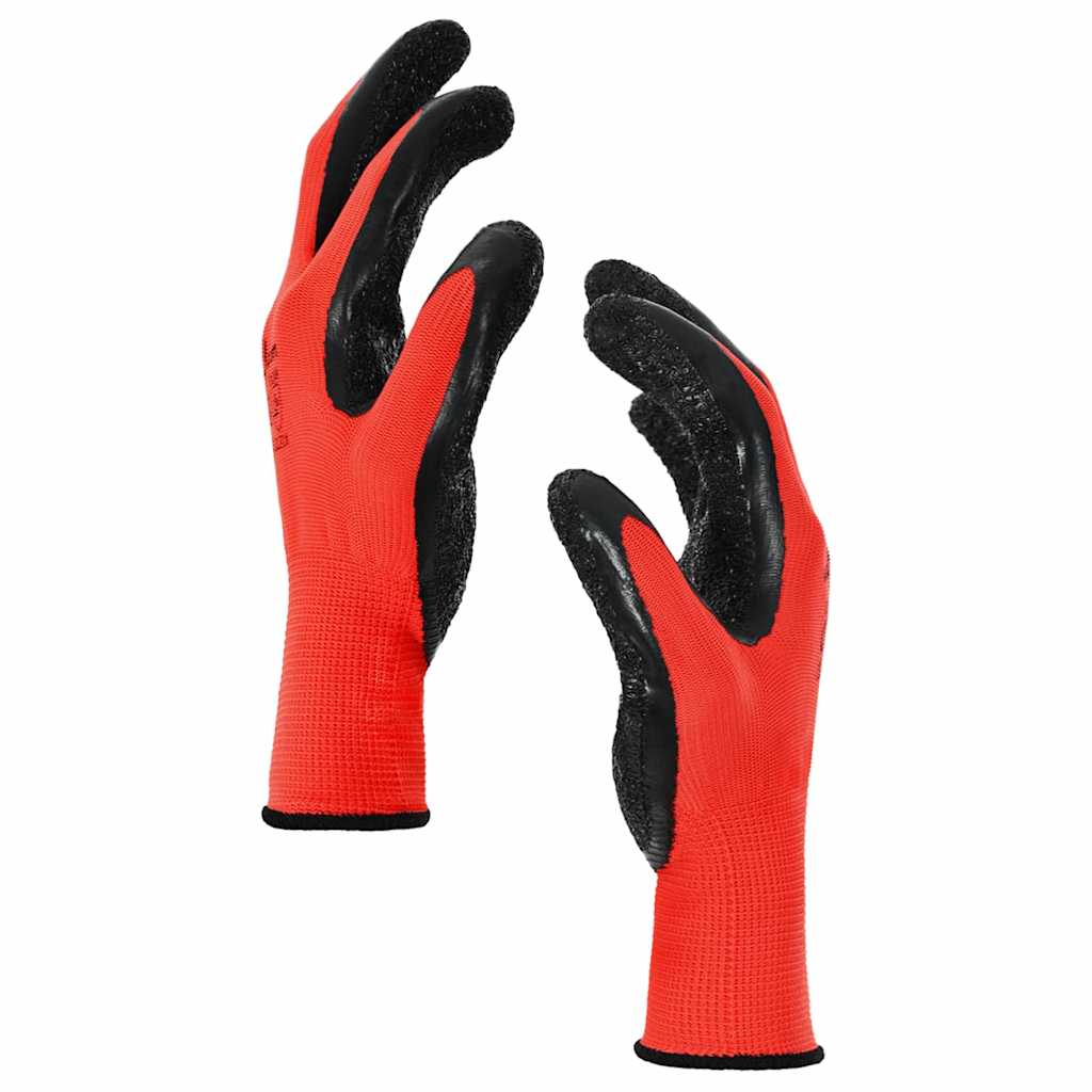 Arbeitshandschuhe 24 pcs Rot und Schwarz 10 / XL