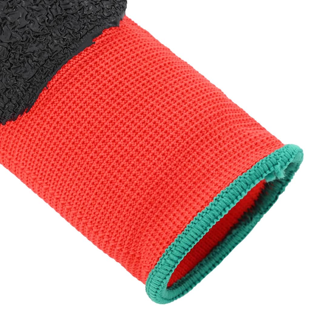 Arbeitshandschuhe 12 pcs Rot und Schwarz 11 / XXL