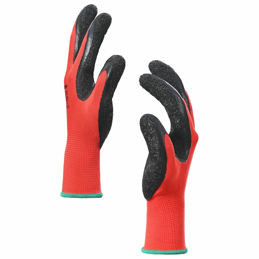 Arbeitshandschuhe 12 pcs Rot und Schwarz 11 / XXL