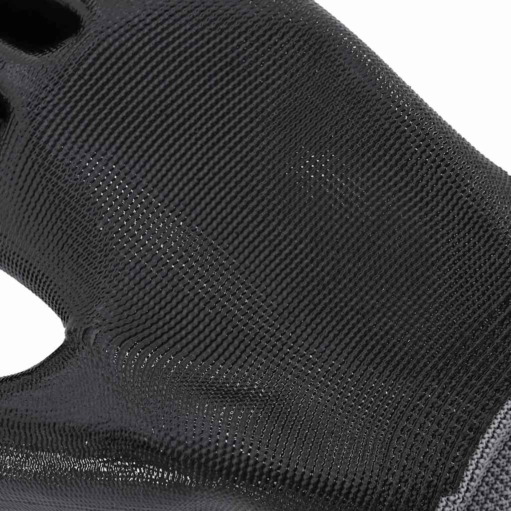 Arbeitshandschuhe 12 pcs Grau und Schwarz 7 / S Polyester