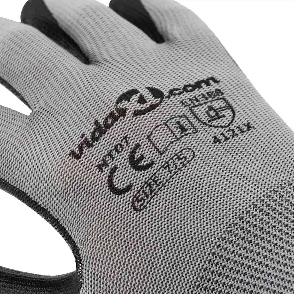 Arbeitshandschuhe 24 pcs Grau und Schwarz 7 / S Polyester