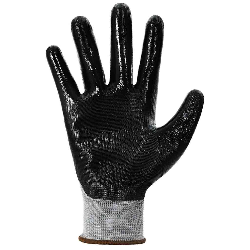 Arbeitshandschuhe 12 pcs Grau und Schwarz 8 / m Polyester