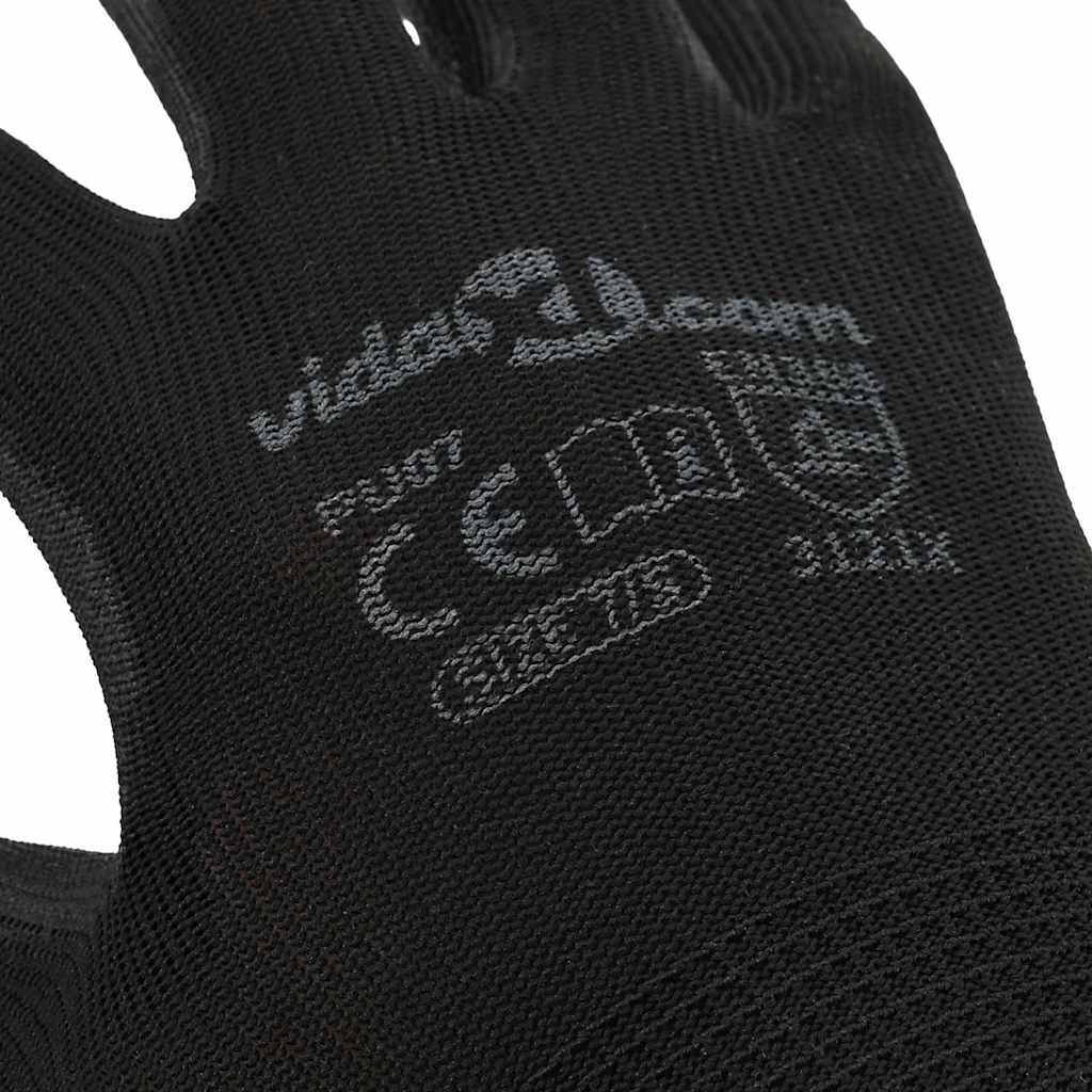 Arbeitshandschuhe 12 pcs Schwarz 7 / S Polyester