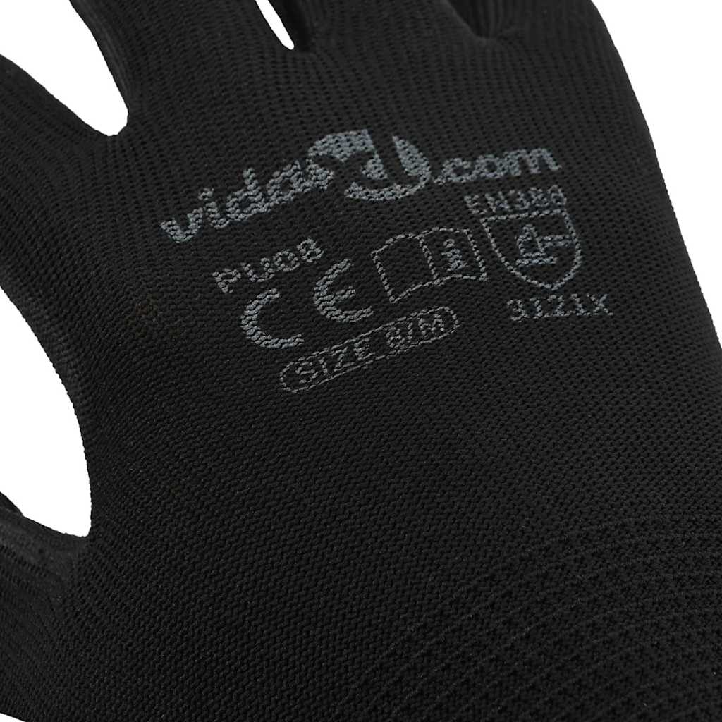 Arbeitshandschuhe 12 pcs Schwarz 8 / m Polyester