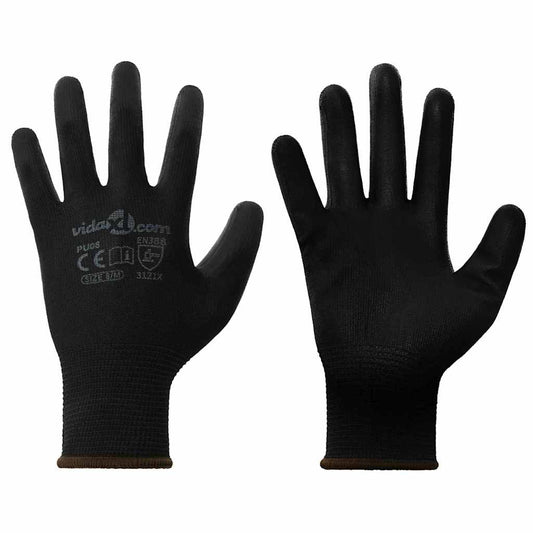 Arbeitshandschuhe 24 pcs Schwarz 8 / m Polyester