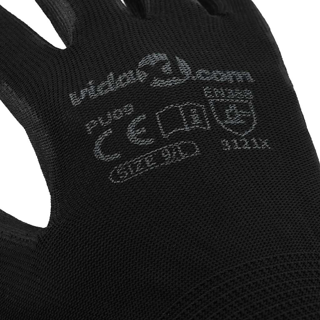Arbeitshandschuhe 12 pcs Schwarz 9 / l Polyester