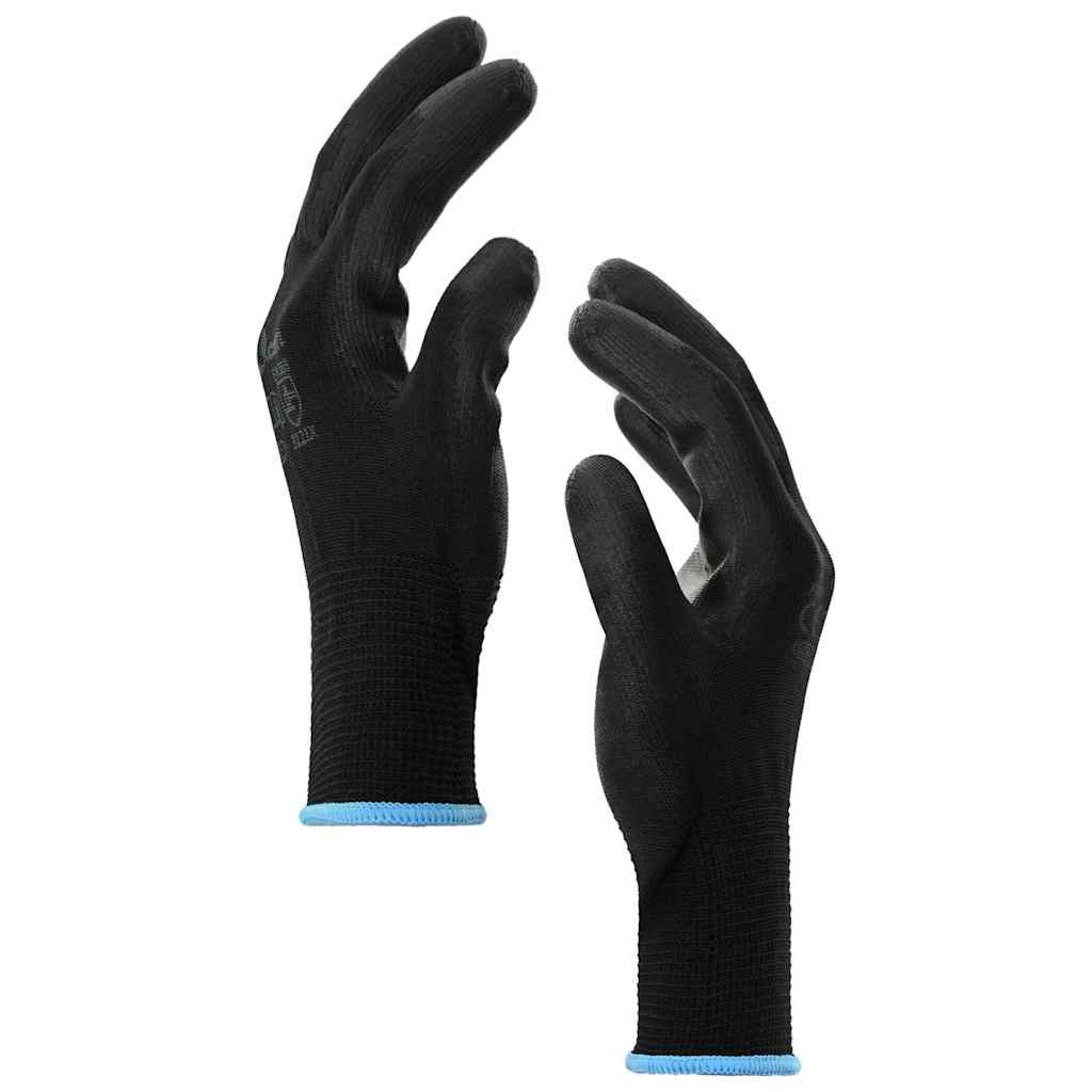 Arbeitshandschuhe 12 pcs Schwarz 9 / l Polyester