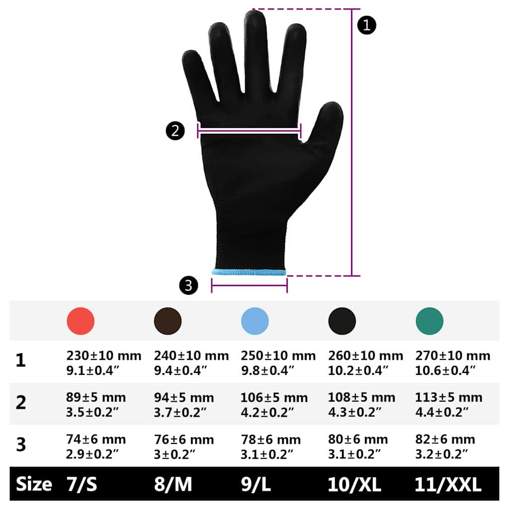 Arbeitshandschuhe 24 pcs Schwarz 9 / l Polyester