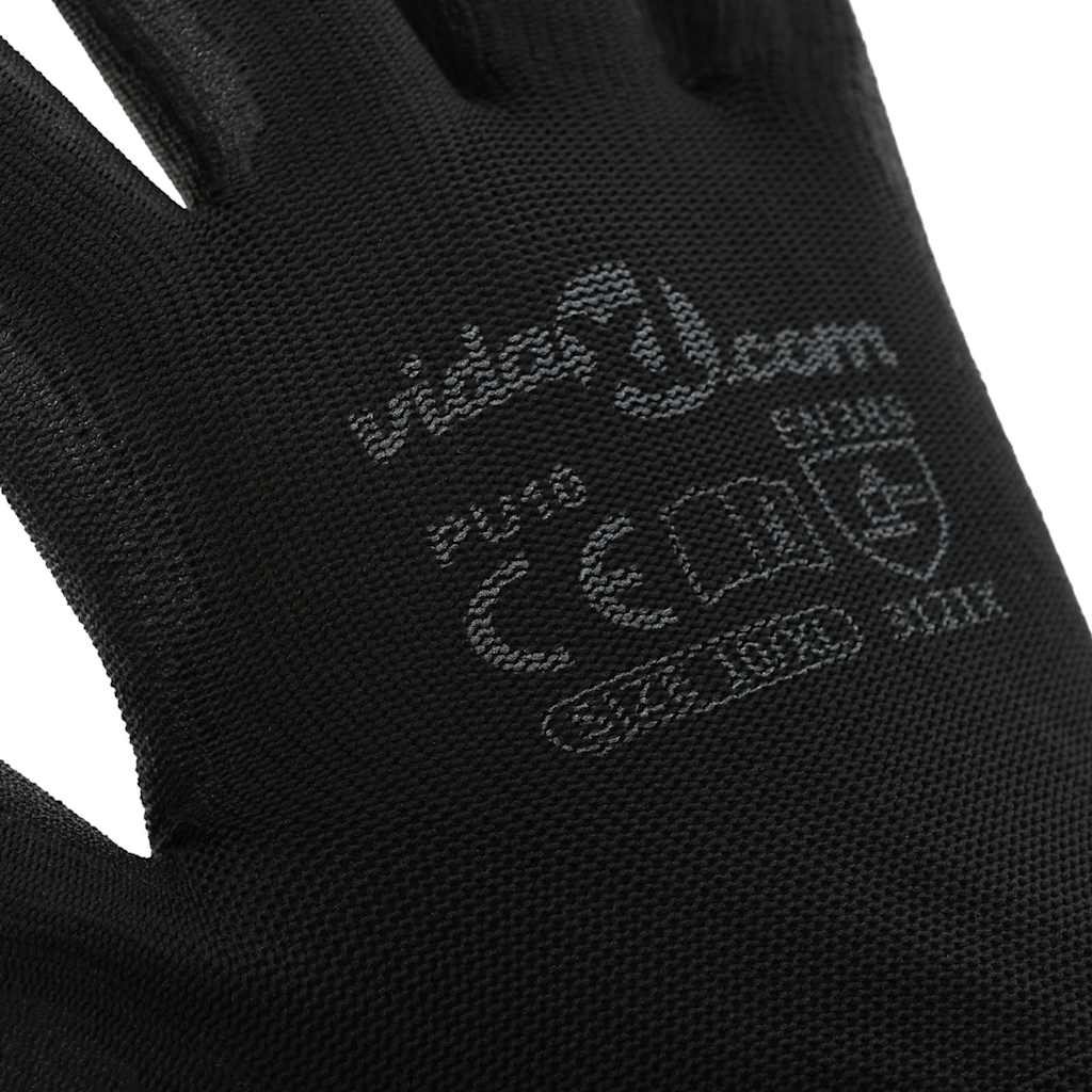 Arbeitshandschuhe 12 pcs Schwarz 10 / XL Polyester