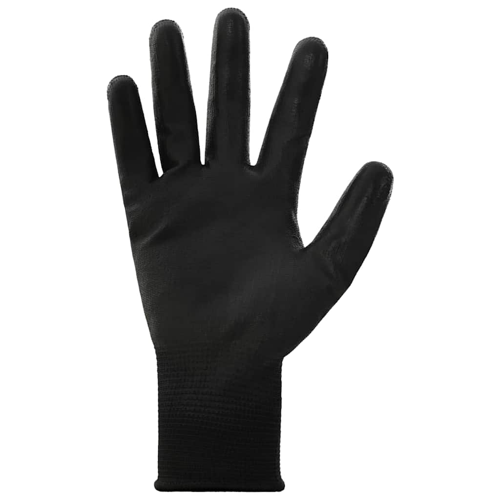 Arbeitshandschuhe 12 pcs Schwarz 10 / XL Polyester