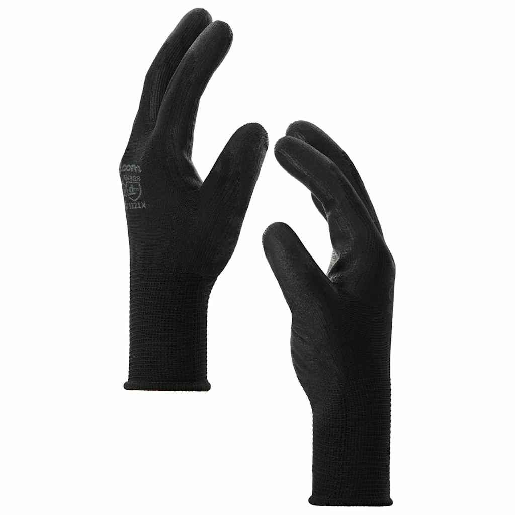 Arbeitshandschuhe 24 pcs Schwarz 10 / XL Polyester