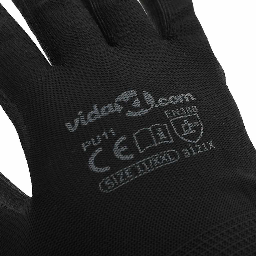 Arbeitshandschuhe 12 pcs Schwarz 11 / XXL Polyester
