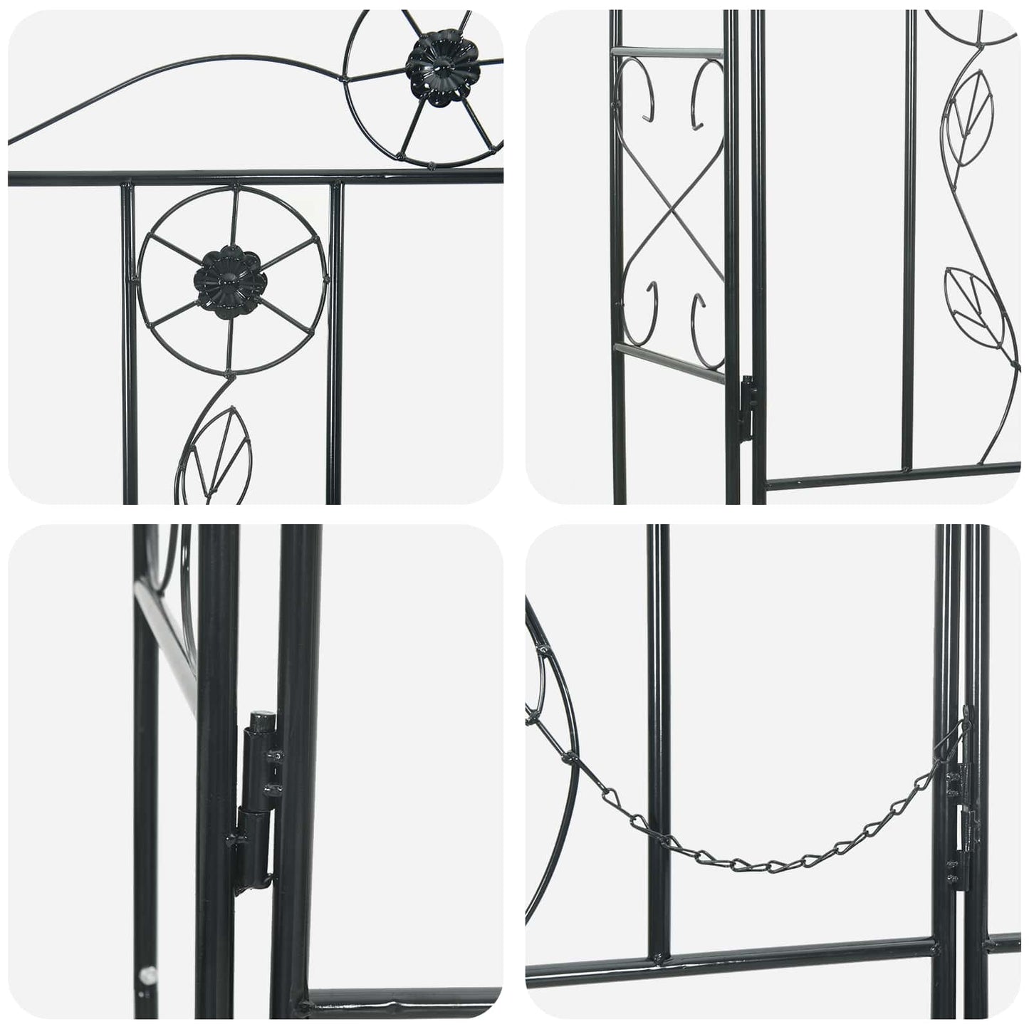 Gartenbogen Uni Schwarz 115 x 37 x 226 cm