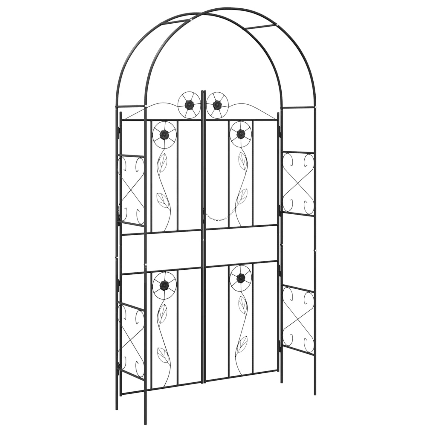 Gartenbogen Uni Schwarz 115 x 37 x 226 cm