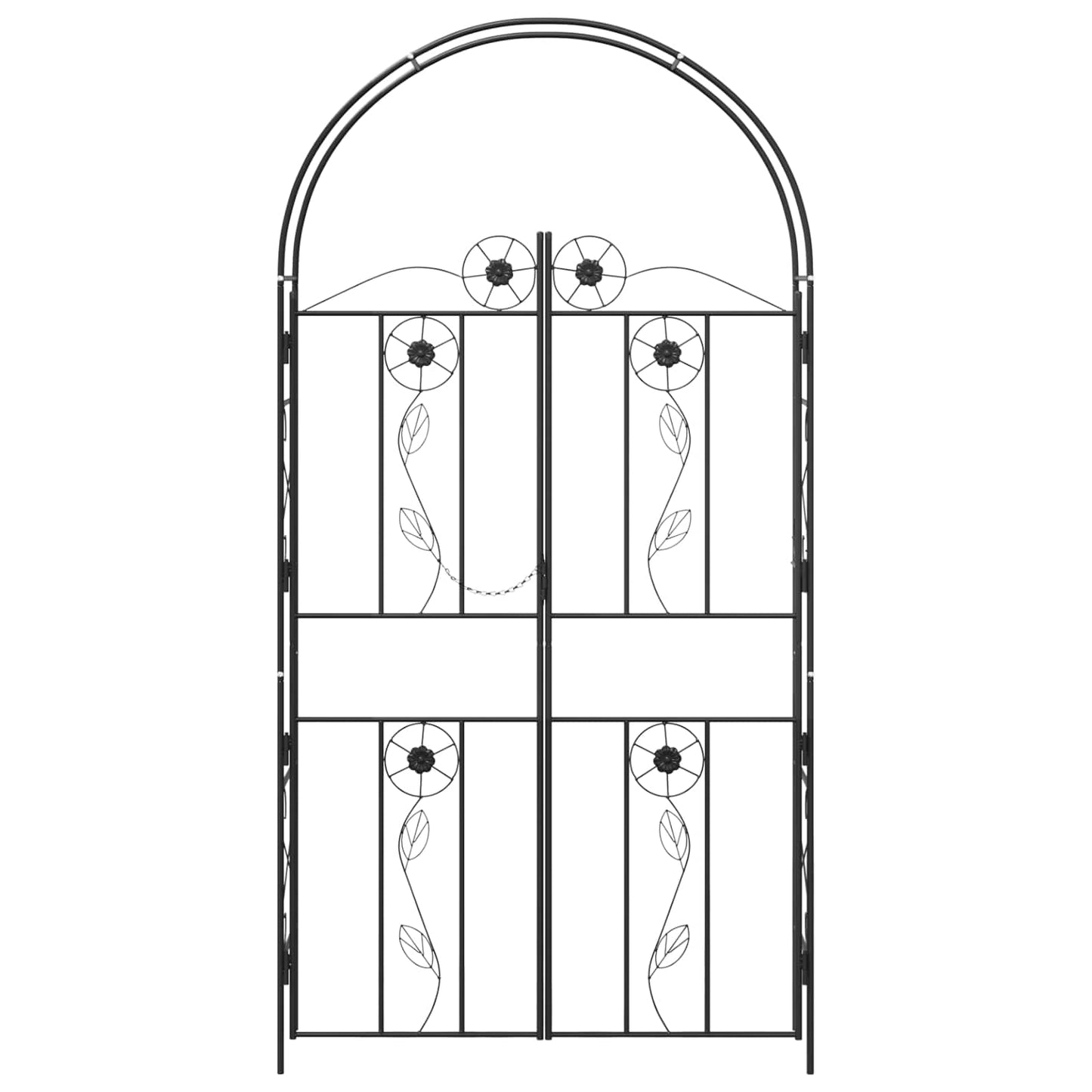 Gartenbogen Uni Schwarz 115 x 37 x 226 cm