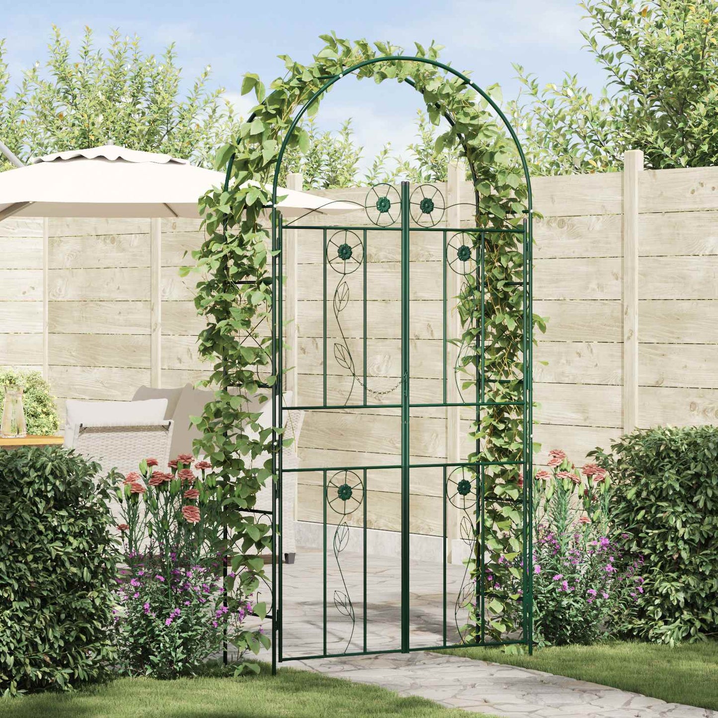 Gartenbogen Uni Grün 115 x 37 x 226 cm